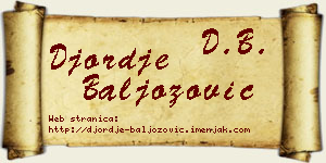 Đorđe Baljozović vizit kartica